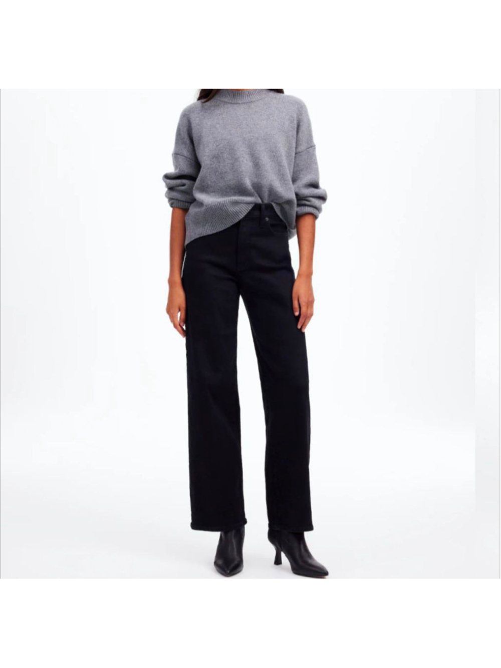 Women's Madewell Black The Perfect Vintage Wide-Leg Jeans Size 25